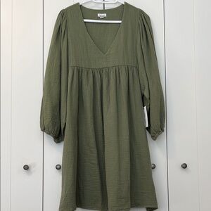 Tribal cotton Olive Green Women's Dress size L